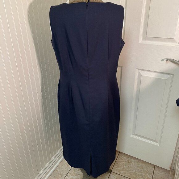 KASPER NAVY SUIT WITH SHEATH DRESS AND JACKET, SIZE 12 - Picture 5 of 13